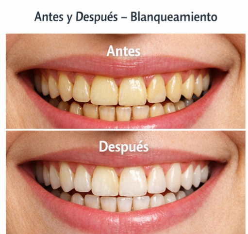 Dientes amarillos antes del blanqueamiento dental
